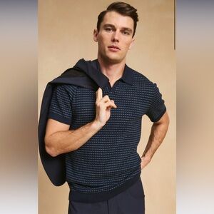 Johnny Collar Polo—Sky Captain/Stormy Sea Green